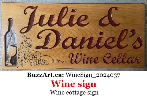 Wine cottage sign